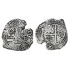 Image 1 : Potosi, Bolivia, cob 8 reales, 1651E, with two crowned-L countermarks (rare) on shield.