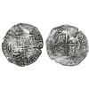 Image 1 : Potosi, Bolivia, cob 8 reales, (1)651E, with crowned-O countermark on cross.