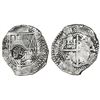 Image 1 : Potosi, Bolivia, cob 8 reales, 16(5)1E, with crowned-dot-F-dot countermark on shield.