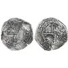 Image 1 : Potosi, Bolivia, cob 8 reales, 1652E, very rare, with unidentified countermark on cross.