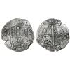Image 1 : Potosi, Bolivia, cob 8 reales, (1651-2)E, with crowned-1652 countermark (rare) on cross.