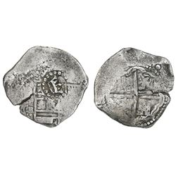 Potosi, Bolivia, cob 4 reales, Philip IV, assayer not visible (ca. 1649), with crown-alone counterma