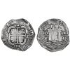 Image 1 : Potosi, Bolivia, cob 8 reales, 1652E post-transitional (Transitional Type VIII/B), 1-PH-6 at top.