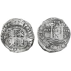 Potosi, Bolivia, cob 8 reales, 1653E, dot-PH-dot at top, ex-Ponterio "La Capitana" sale.