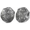Image 1 : Potosi, Bolivia, cob 8 reales, 1653E, with PH at top.