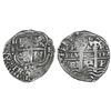 Image 1 : Potosi, Bolivia, cob 4 reales, 1654E, rotated-4 denomination (very rare), PH at top.
