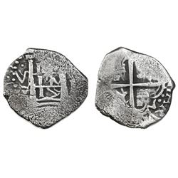 Lima, Peru, cob 1 real, 1659V, "Star of Lima" type, date as "159."