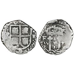 Potosi, Bolivia, cob 1 real, 1652E Transitional, McLean Type I, rare.