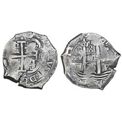 Potosi, Bolivia, cob 8 reales, 1674E.