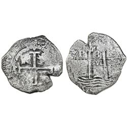 Potosi, Bolivia, cob 8 reales, 1675E.