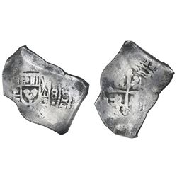 Mexico City, Mexico, cob 8 reales, Philip V, assayer not visible.
