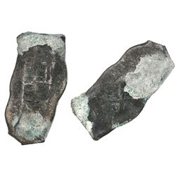 Mexico City, Mexico, cob 8 reales, Philip V, assayer not visible, uncleaned as found.