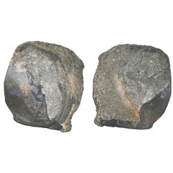 Mexico City, Mexico, cob 4 reales, Philip V, assayer not visible, encrusted (as found), with hand-si