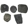 Image 1 : Lot of five uncleaned cob "biscuits" (cocooned in oxidized encrustation), various denominations.