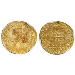 Utrecht, United Netherlands, gold ducat, 1724, NGC MS 64 / Akerendam.