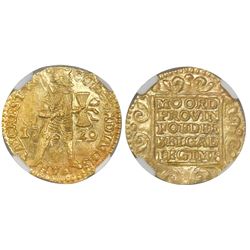 Utrecht, United Netherlands, gold ducat, 1729, NGC MS 65 / Vliegenthart, tied for finest known in NG