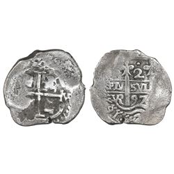 Potosi, Bolivia, cob 2 reales, 1697VR.