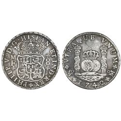 Mexico City, Mexico, pillar 8 reales, Philip V, 1742MF.