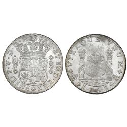 Mexico City, Mexico, pillar 8 reales, Philip V, 1743MF.