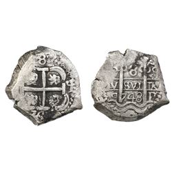 Potosi, Bolivia, cob 8 reales, 1748q.