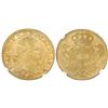 Image 1 : Brazil (Rio mint), gold 6400 reis, Joao V, 1750-R, NGC UNC details / saltwater damage.