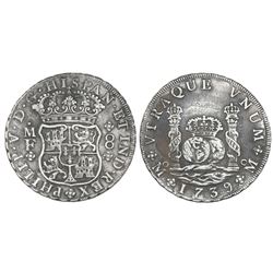 Mexico City, Mexico, pillar 8 reales, Philip V, 1739MF.