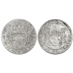 Mexico City, Mexico, pillar 8 reales, Philip V, 1742MF.