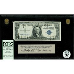 USA, $1 silver certificate, series 1935E, serial S39278440H, salvaged from the Andrea Doria (1956), 