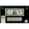 Image 1 : USA, $1 silver certificate, series 1935E, serial S39278440H, salvaged from the Andrea Doria (1956), 