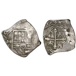 Mexico City, Mexico, cob 4 reales, (16)56P, with chopmarks as from circulation in Asia.