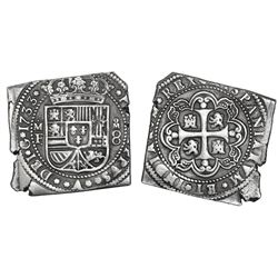 Mexico City, Mexico, klippe 8 reales, 1733MF.