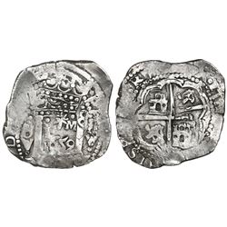 Lima, Peru, cob 8 reales, 1659V,  Star of Lima  type (Series II), rare.