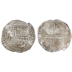 Potosi, Bolivia, cob 8 reales, Philip III, assayer Q.