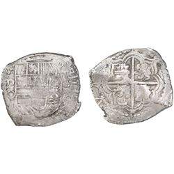 Potosi, Bolivia, cob 8 reales, Philip III, assayer Q.