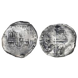 Potosi, Bolivia, cob 4 reales, 1630T, rare.