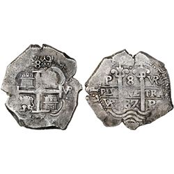 Potosi, Bolivia, cob 8 reales, 1687VR.
