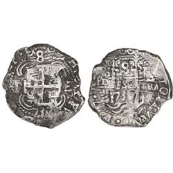 Potosi, Bolivia, cob 8 reales, 1737E.