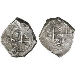 Potosi, Bolivia, cob 8 reales, 1746q.