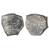Image 1 : Potosi, Bolivia, cob 8 reales, 1752q, mintmark and assayer transposed in pillars (rare).