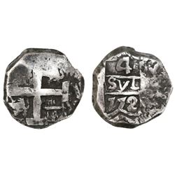 Potosi, Bolivia, cob 4 reales, 1772/1V-(Y), rare.