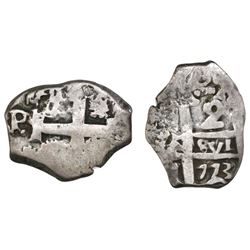 Potosi, Bolivia, cob 2 reales, 1773(V-Y), rare.