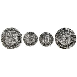 Santo Domingo, Dominican Republic, 4 reales, Charles-Joanna, assayer F to left, lions and castles tr