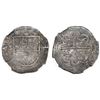 Image 1 : Seville, Spain, cob 2 reales, Philip II, assayer Gothic D at 4 o'clock on reverse, NGC VF 35.