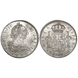 Potosi, Bolivia, bust 8 reales, Charles III, 1773JR.