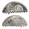 Image 1 : Brazil, 1/2-cut "balastraca" 200 reis (1864-70) cut from a mainland Spain bust 2 reales of Charles I