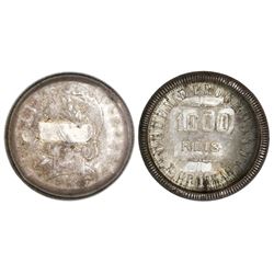 Brazil, 1000 reis, 1911,  capped die  error, very rare.