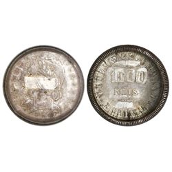 Brazil, 1000 reis, 1911, "capped die" error, very rare.