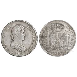 Santiago, Chile, bust 8 reales, Ferdinand VII, 1815FJ.