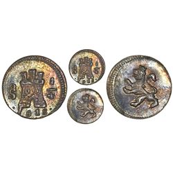 Santiago, Chile, 1/4 real, 1818, issued under Republic, NGC MS 63.
