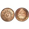 Image 1 : Colombia (struck in London), copper 1 decimo de real, 1847, NGC MS 64 RB.